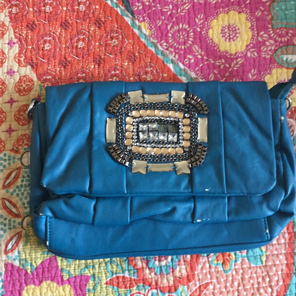 Blue bag with stones